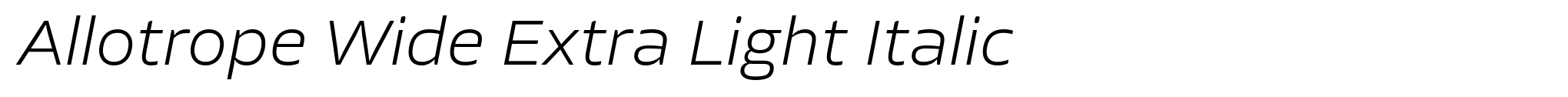 Allotrope Wide Extra Light Italic image